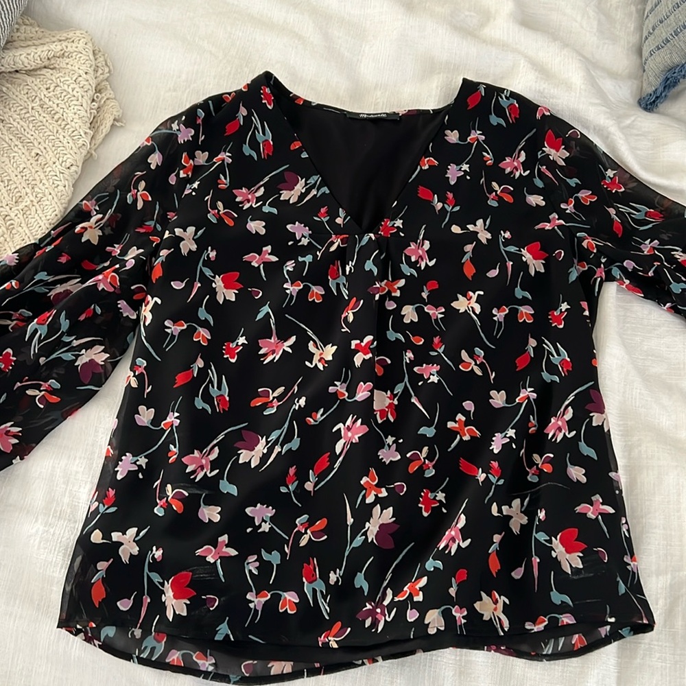 Madewell Women’s Blouse Long Sleeve Floral size XS